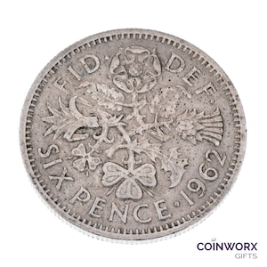 1962 Lucky Sixpence Coin Great Britain - Queen Elizabeth II Perfect for Birthdays, Anniversary, Craft, Jewellery - Mum, Dad