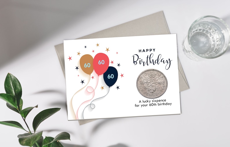 60th Birthday Gift 1964 Lucky Sixpence Coin Great Britain Queen Elizabeth II Perfect for Birthdays, Craft Mum, Dad, Grandma image 1
