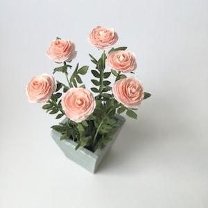 Bausatz Rose ""peach"" Puppenhaus-Miniaturgarten Blumenladen im Maßstab 1:12, DIY