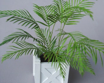Miniature hand made Philodendron split leaf Palm Tree 1:12 dolls house garden