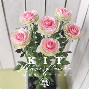 Bausatz Rose ""Pink & Green"" Puppenhaus-Miniaturgarten Blumenladen, Maßstab 1:12, DIY