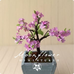 KIT Miniatur-Puppenhausgarten Kirschblüten Bonsai-Kit, Maßstab 1:12, DIY, Fee, Haustier, Hundegarten