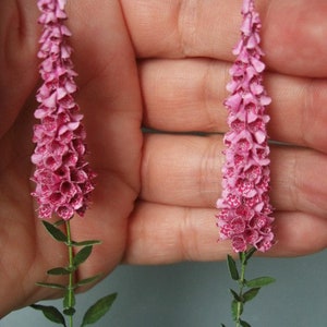 Kit rose Foxgloves maison de poupée Magasin de fleurs de jardin miniature, échelle 1:12, DIY image 2