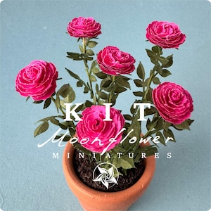 Bausatz Rose "PINK" Puppenhaus Miniaturgarten Blumenladen, Maßstab 1:12, DIY
