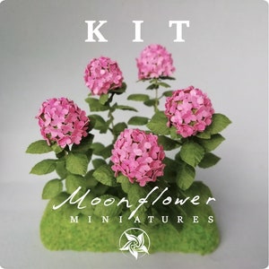 Bausatz Rosa Hortensie, Puppenhaus Miniaturgarten Blumenladen, Maßstab 1:12, DIY