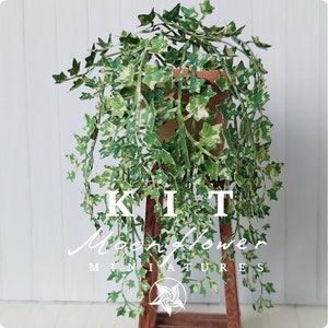 KIT Miniatur Efeu Blume Pflanze #Hellgrüner Garten Puppenhaus Blumenset, Masstab 1:12, DIY