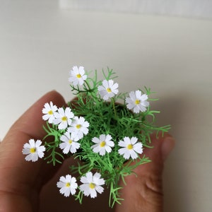 KIT Schmuckkörbchen Blume Weiß, Miniatur Gartenset, Puppenhaus Maßstab 1:12, DIY Bild 3