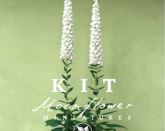 Kit wit Foxgloves poppenhuis Miniatuur tuin bloemenwinkel, schaal 1:12, doe-het-zelf