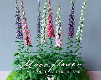 Miniatuur 8x Mix foxgloves bloemen 1:12 poppenhuis fee kattentuin