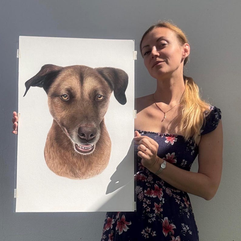 custom pet portrait Christmas gift for dog lovers