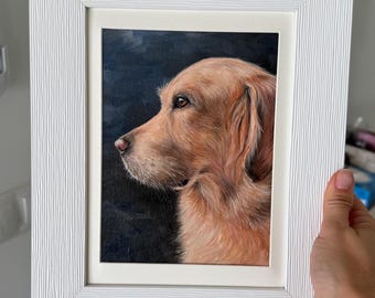 Golden Retriever Tier Portrait Gemälde vom Foto - Kundenspezifisches Ölgemälde Golden Retriever Geschenk