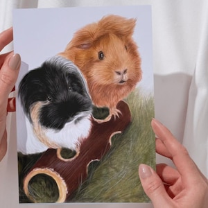 Disegno personalizzato di cavia da foto, idee regalo per cavia. Piccolo ritratto di cavia, ratto, criceto, cincillà, regalo per la perdita di un animale domestico