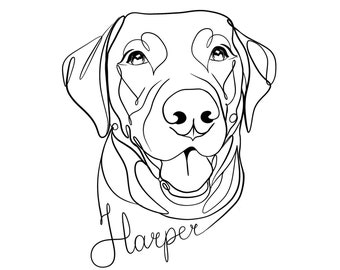 Customized tattoo from the photo of your pet, custom pet portrait, personalized tattoo, line art  from photo