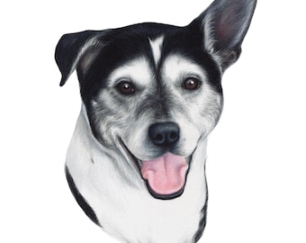 Custom Pet Portrait, Hand-Drawn Colored Pencil Art, Pet Memorial Gift
