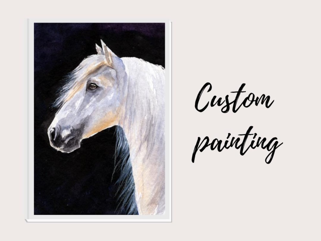 Custom Horse Painting Custom Pet Painting From Photo, Horse Wall Art ...
