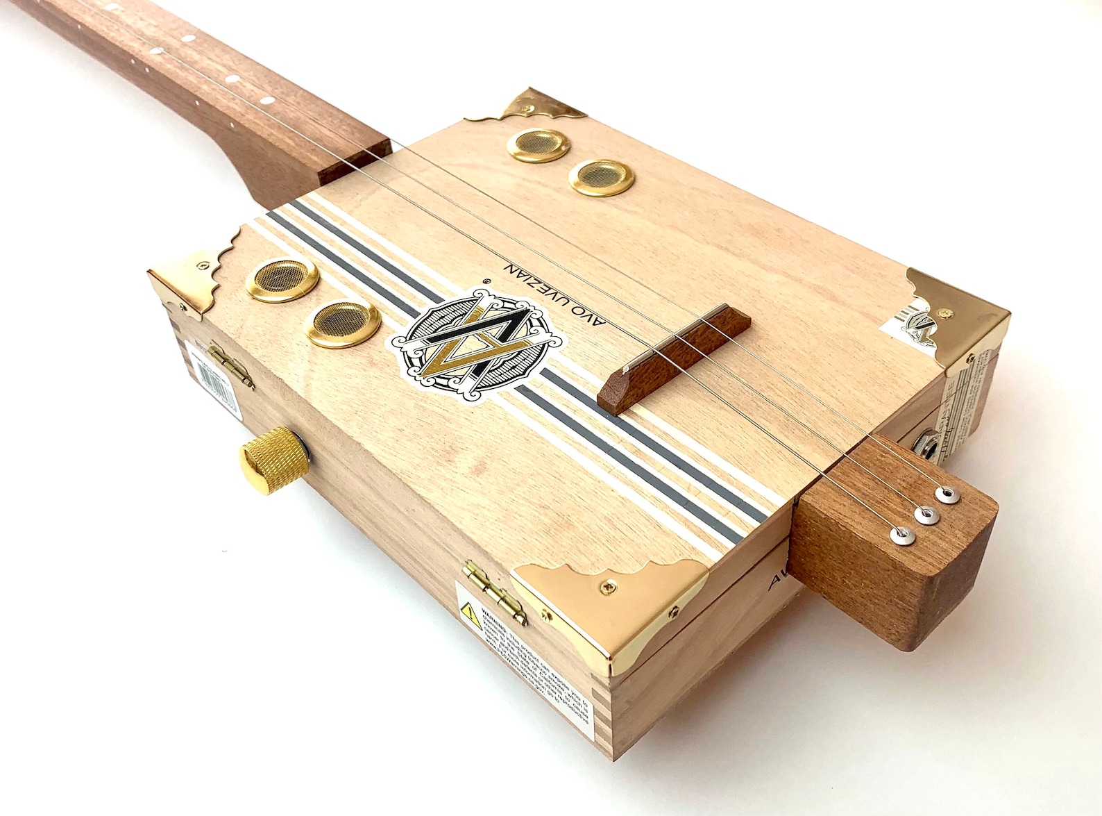 Cigar Box Guitar Avo 3 String Fretless Electro Acoustic Volume Etsy Cigar Box Guitar Avo 3 String Fretless Electro Acoustic Volume Etsy
