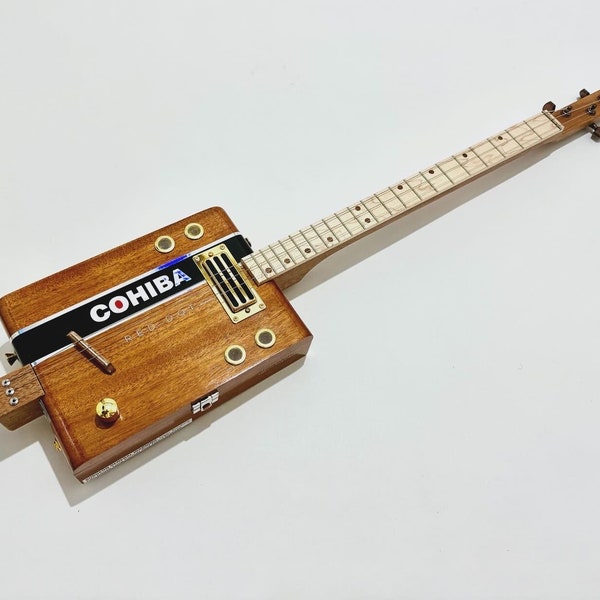 Cigar Box Gitarre Cohiba Box 3 String Electro Humbucker Acoustic Volume