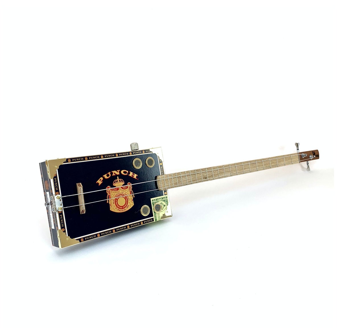 Cigar Box Bass Guitar Punch Box 2 String Electro Acoustic Volume - Etsy