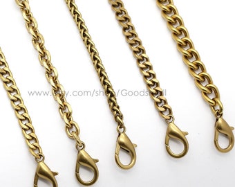 Hochwertige Taschenkette Gurtband Antik Gold Geldbörse Kette Frauen Schulter Taschengurt