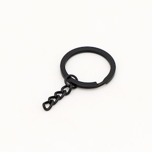 10-20-50pcs Black key ring chain 30mm Split Keyring Key chain split ring keychain for key fob hardware Bulk Key Ring Keychain Findings