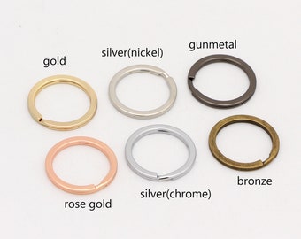 10-20-50pcs Porte-clés 25mm Round Flat Split porte-clés Porte-clés porte-clés split rings Bulk Wholesale Key Rings