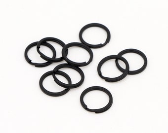 10-20-50pcs small key ring 15mm black keyrings Flat Split Keyring Key chain ring split rings for key fob hardware