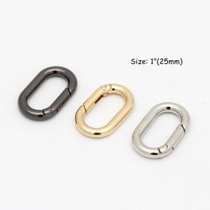 4-10pcs Oval Spring gate ring 1&quot;inch spring ring clasp Push gate snap hooks oval spring ring