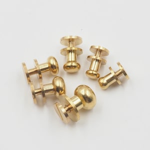 10set Solid Brass screw rivet Chicago screw 5mm 6mm 7mm 8mm 9mm 10mm screw studs screw back rivet