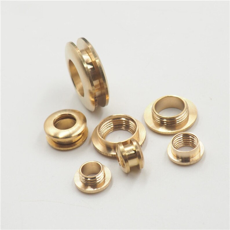 4set Solid Brass Screw Grommet Eyelet Round Grommet Eyelets Etsy