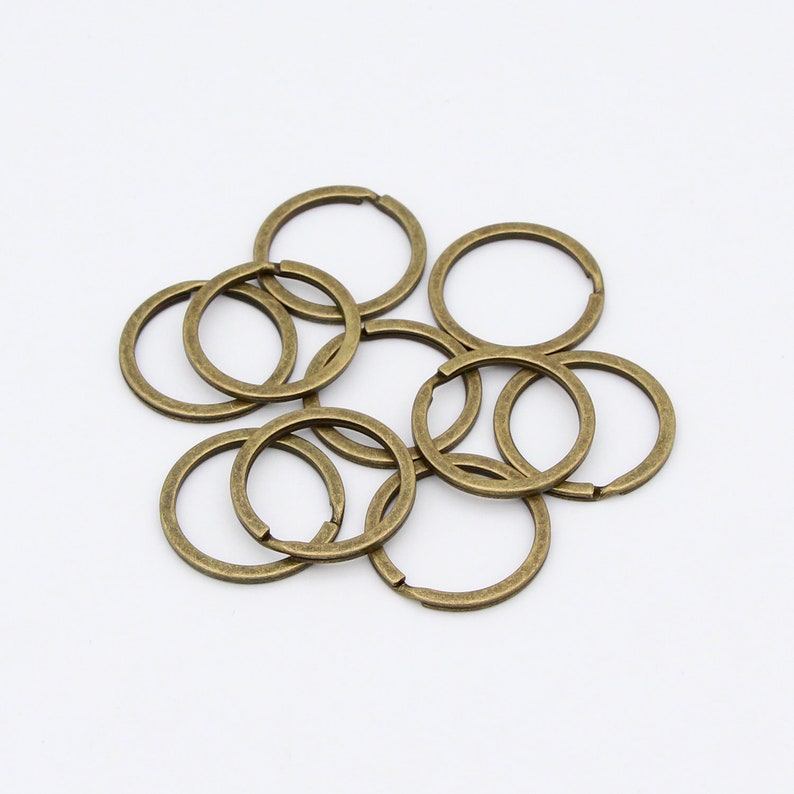 10pcs Bronze key ring 30mm Round Flat Split Keyring Key chain Etsy