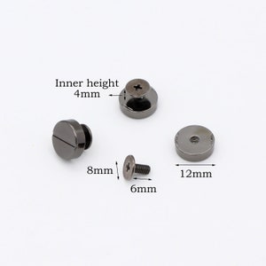 10set 12mm Gunmetal Screw rivets screw studs Chicago screw stud Purse feet screws Screw back stud