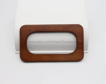 Asa de madera para bolso de 4 colores, 16,5 x 9,5 cm. Asa para bolso de mano.
