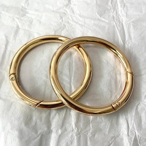2pcs 2&quot;(50mm) High quality Gold spring gate ring spring ring spring clasp snap hooks key rings key chain bag charm