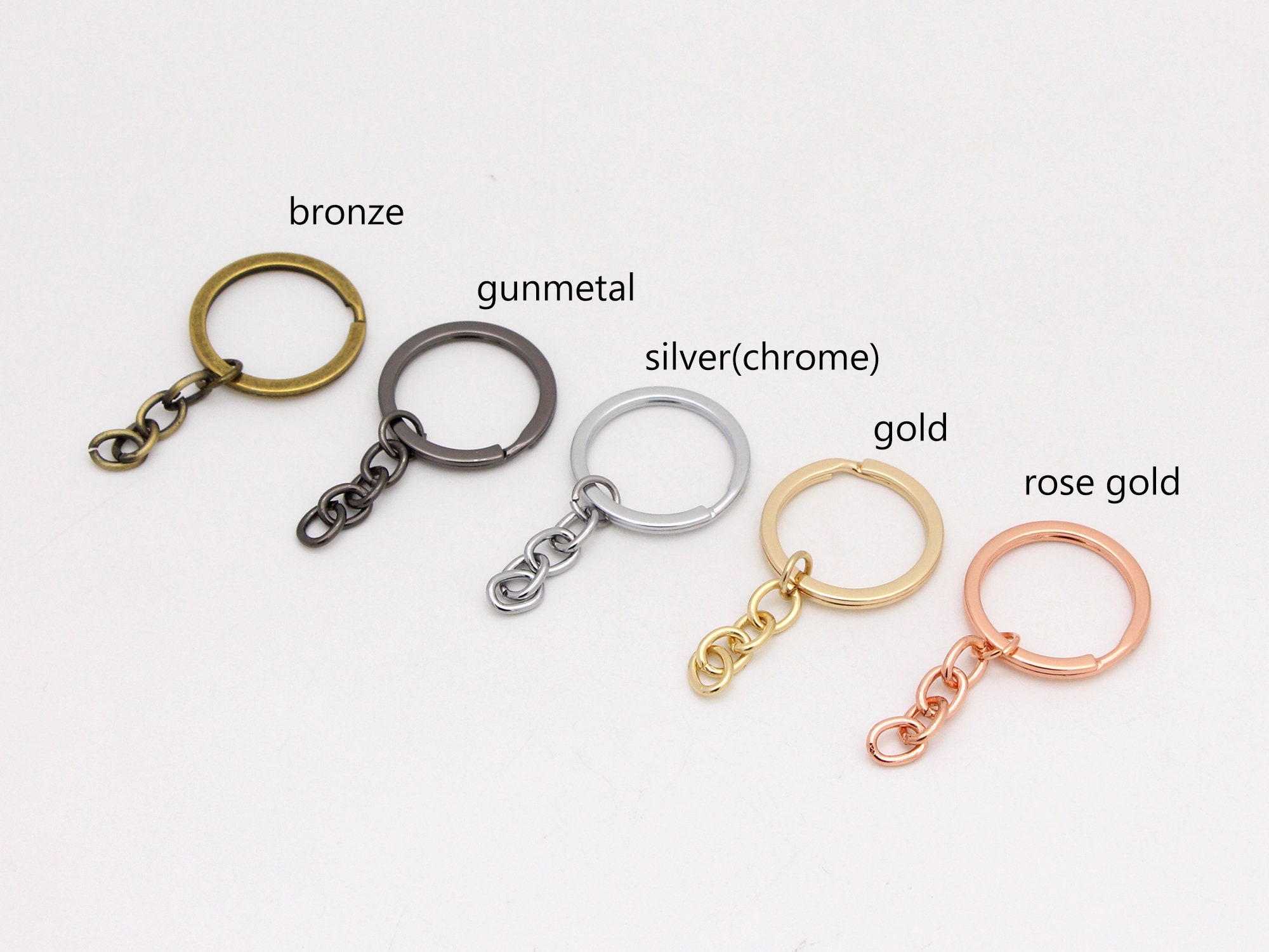 102050pcs Bulk Key Ring Chain 25mm Diy Keychain Flat Split Etsy UK