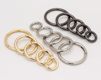 2-4-10pcs  Spring gate ring metal o ring spring ring clasp Push gate snap hook 19mm 25mm 32mm 38mm 50mm inner diameter