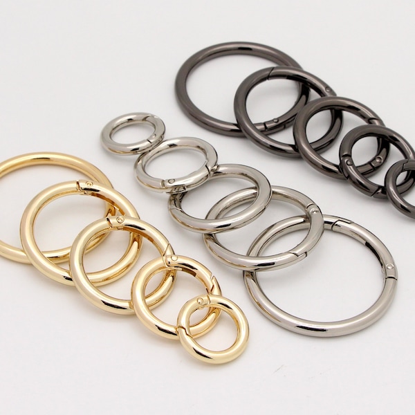 2-4-10pcs  Spring gate ring metal o ring spring ring clasp Push gate snap hook 19mm 25mm 32mm 38mm 50mm inner diameter