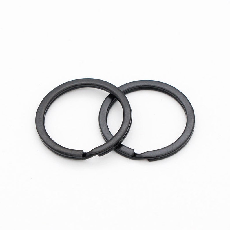 10pcs Black key ring 30mm Round Flat Split Keyring Key chain Etsy