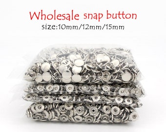 Free shipping 1000set 10mm 12mm 15mm Snap fasteners 4 parts snap button Press Stud Closure Buttons