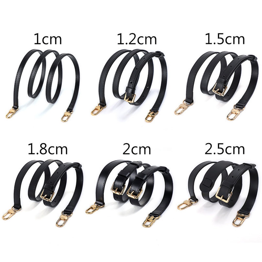 Black Genuine Leather Bag Strap 1cm 1.2cm 1.5cm 1.8cm 2cm 2.5cm Leather