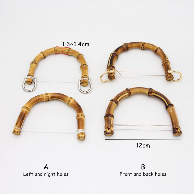 Bamboo Purse Handle handbag handle bag hardware a pair Bamboo Bag Handle 12cm 4.7 in