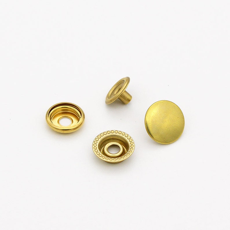 20set 15mm Brass Snap Button Gold Snap Fastener Press Stud Etsy