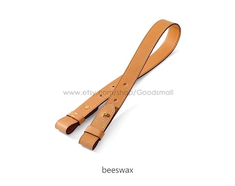 Beeswax Leather purse strap Apricot Coffee Leather bag strap
