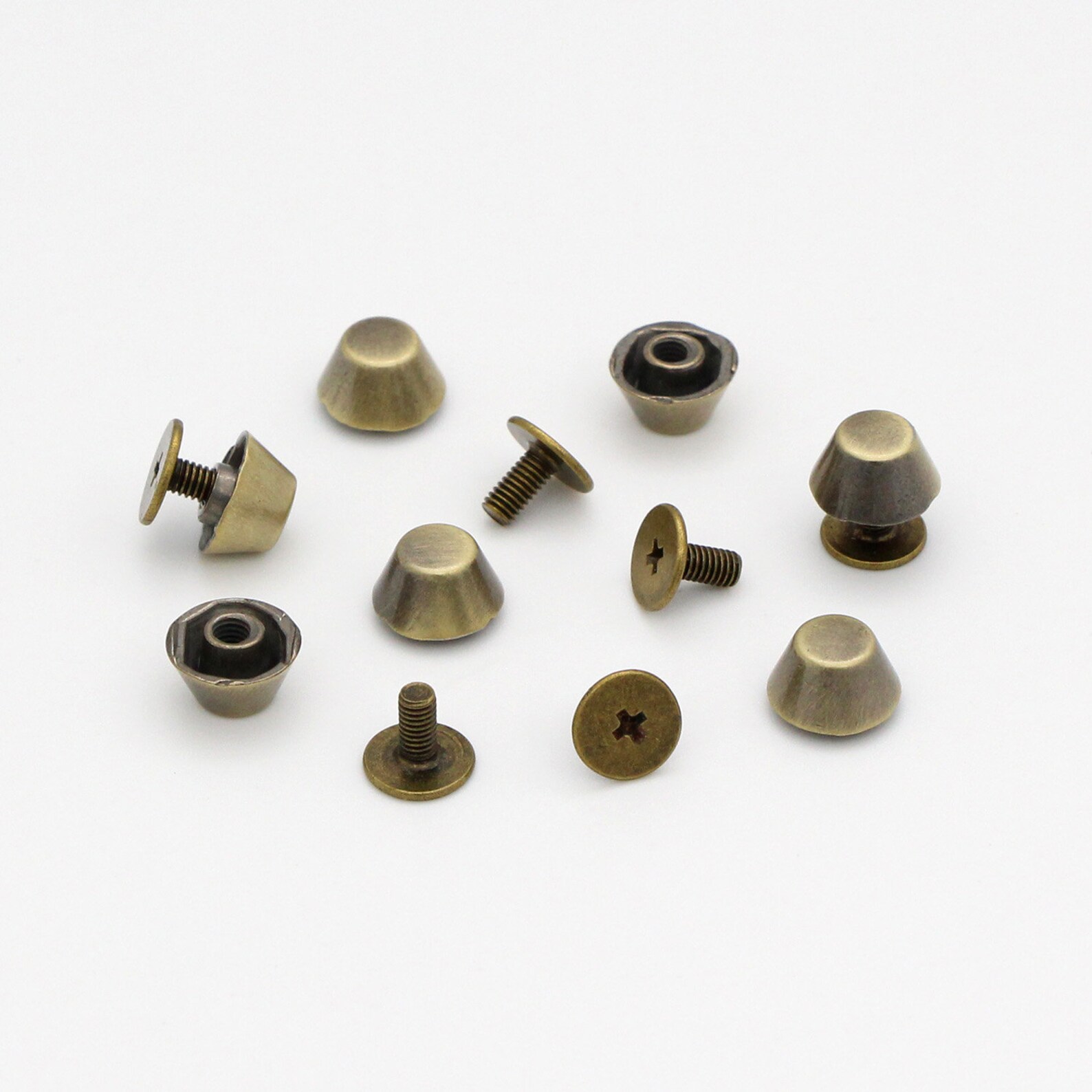 10set Bronze Screw Rivets 10mm Screw Back Rivet Studs Spike Etsy
