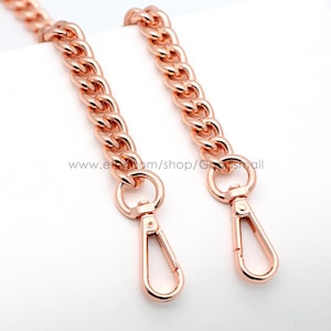 Chaîne de sac à main en or rose 13 mm Anse de sac en aluminium pour femme