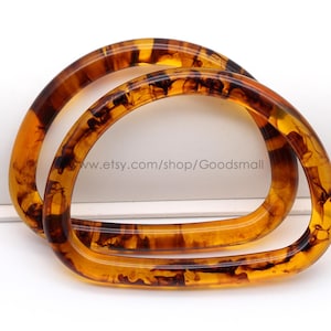 a pair Acrylic bag handles D shape purse handle Tote bag handle