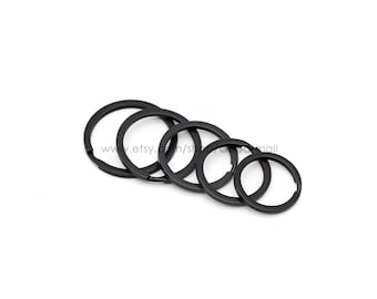10pcs Black key ring Split Keyring Key chain split ring Bulk Key Ring Keychain Findings