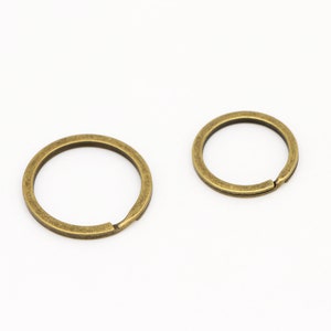 10-20-50pcs Bronze key ring 25mm 30mm Round Flat Split Keyring Key chain ring split rings for key fob hardware image 2