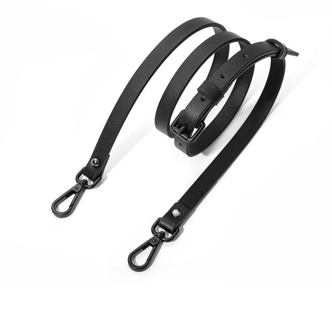 Black Leather Bag Strap 1.5cm Purse Strap Replacement Strap - Etsy