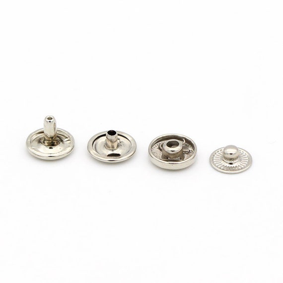 10mm 12.5mm 15mm Silver Snap Buttons Snap Fasteners Press Stud