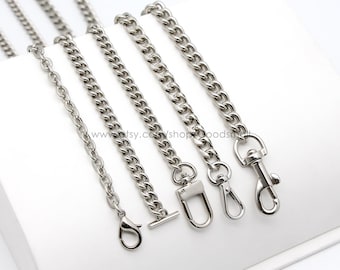 Hochwertige Taschenkette Gurtband Silber Geldbörse Kette Damen Schultertasche Gurt